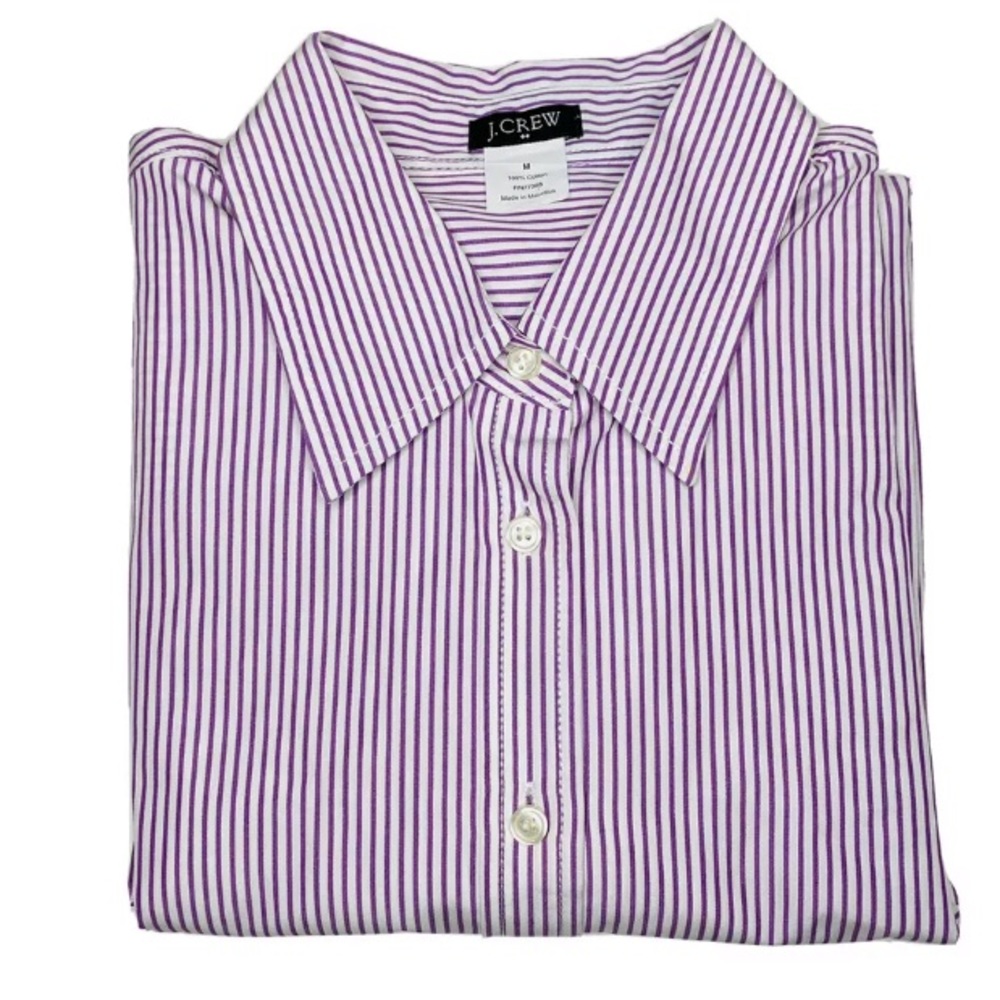 J. Crew Women’s Purple Striped Long Sleeve Button